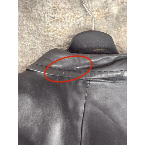 Convington Size M Moto Leather Jacket Black Notched Long Sleeve Button Outdoor - Picture 2 of 10